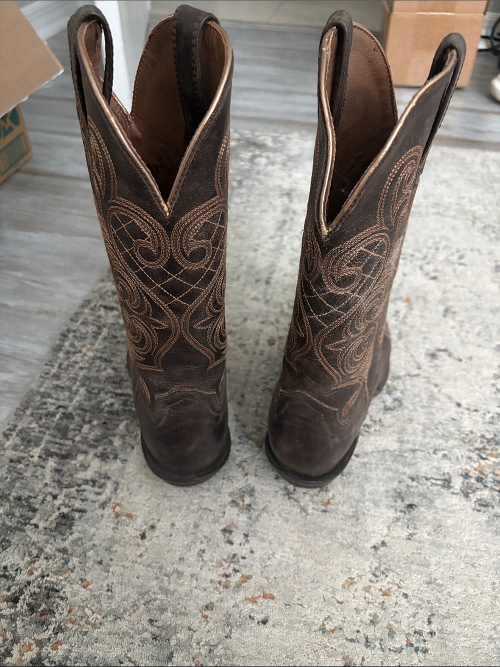 Ariat Dark Brown Embroidered Western Heeled Boots - Picture 2 of 7